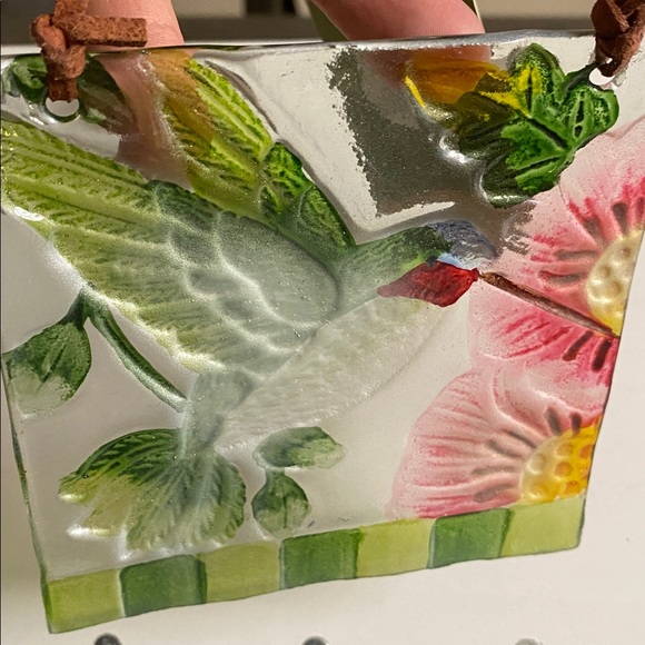 Vibrant Glass Hummingbird Art Piece - Picture 3 of 3